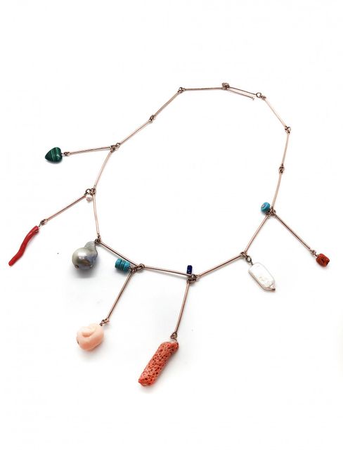 necklace with colorful stones