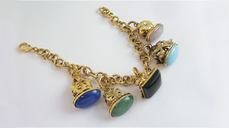 gold bracelet with stones