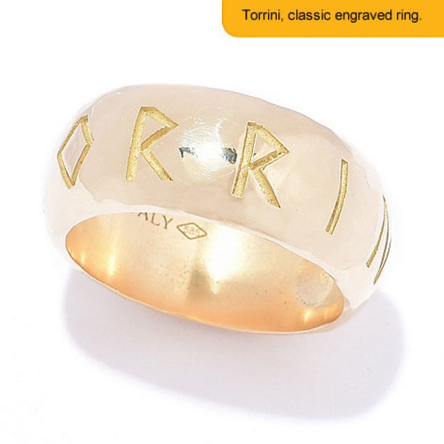 gold ring with brand name