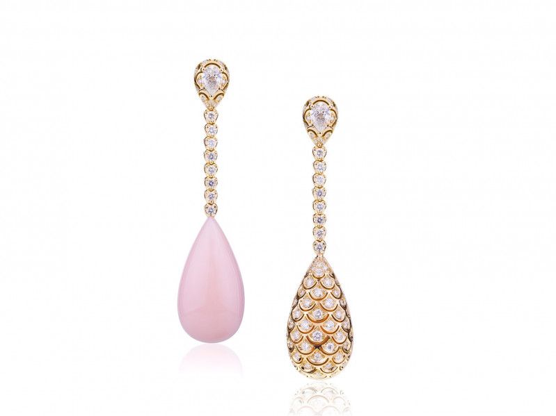 pink and gold earrings