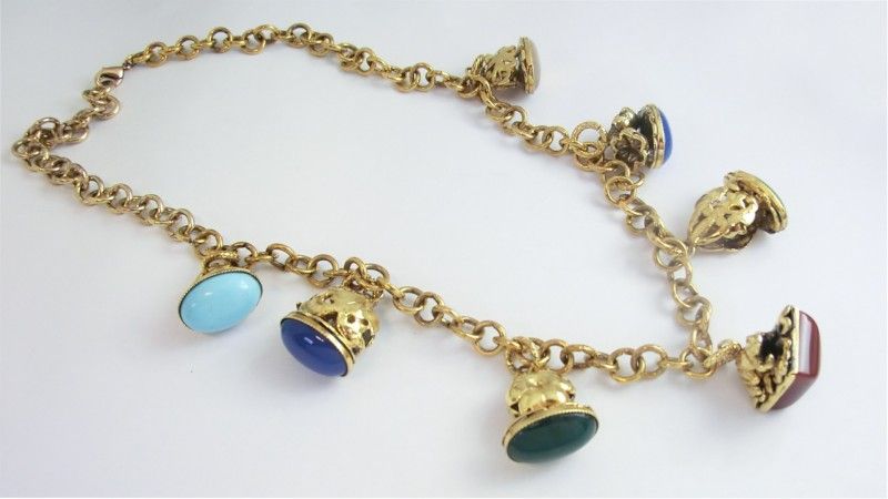 gold necklace with stones