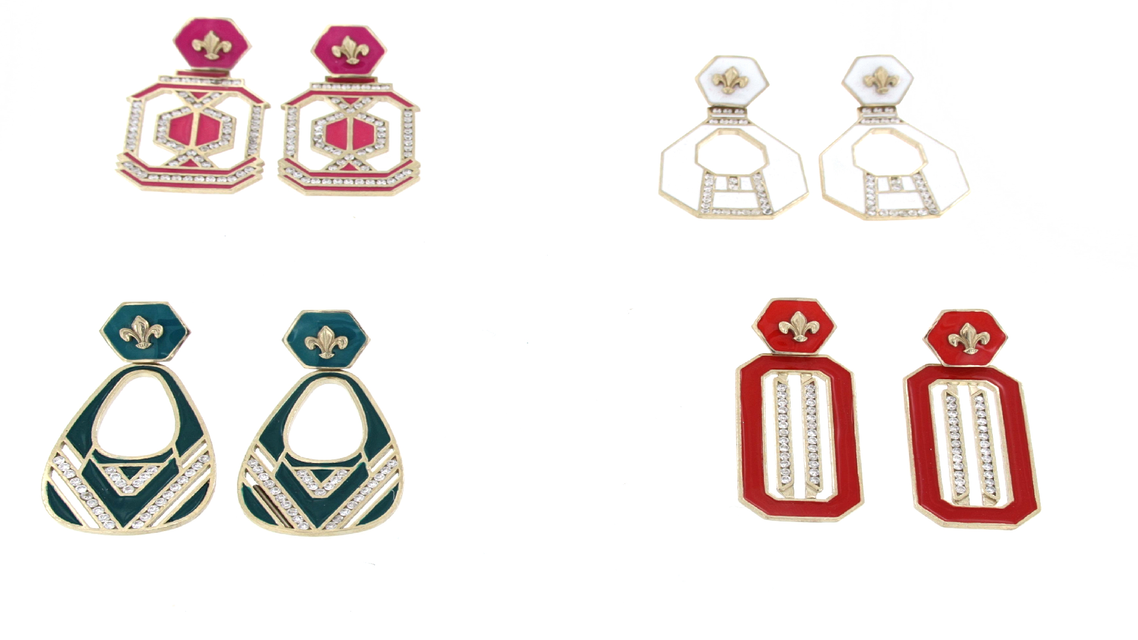 Set of colorful earrings