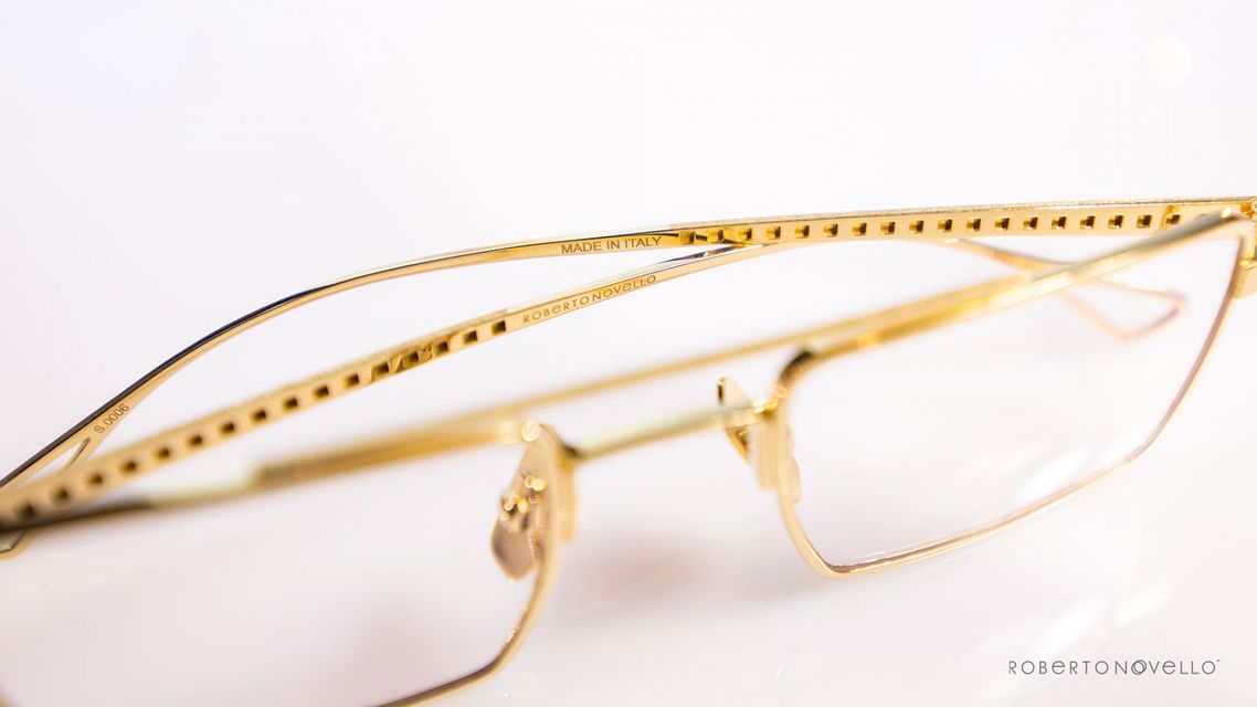 made in Italy golden glasses