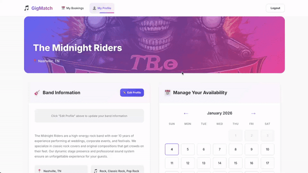 GigMatch Availability
