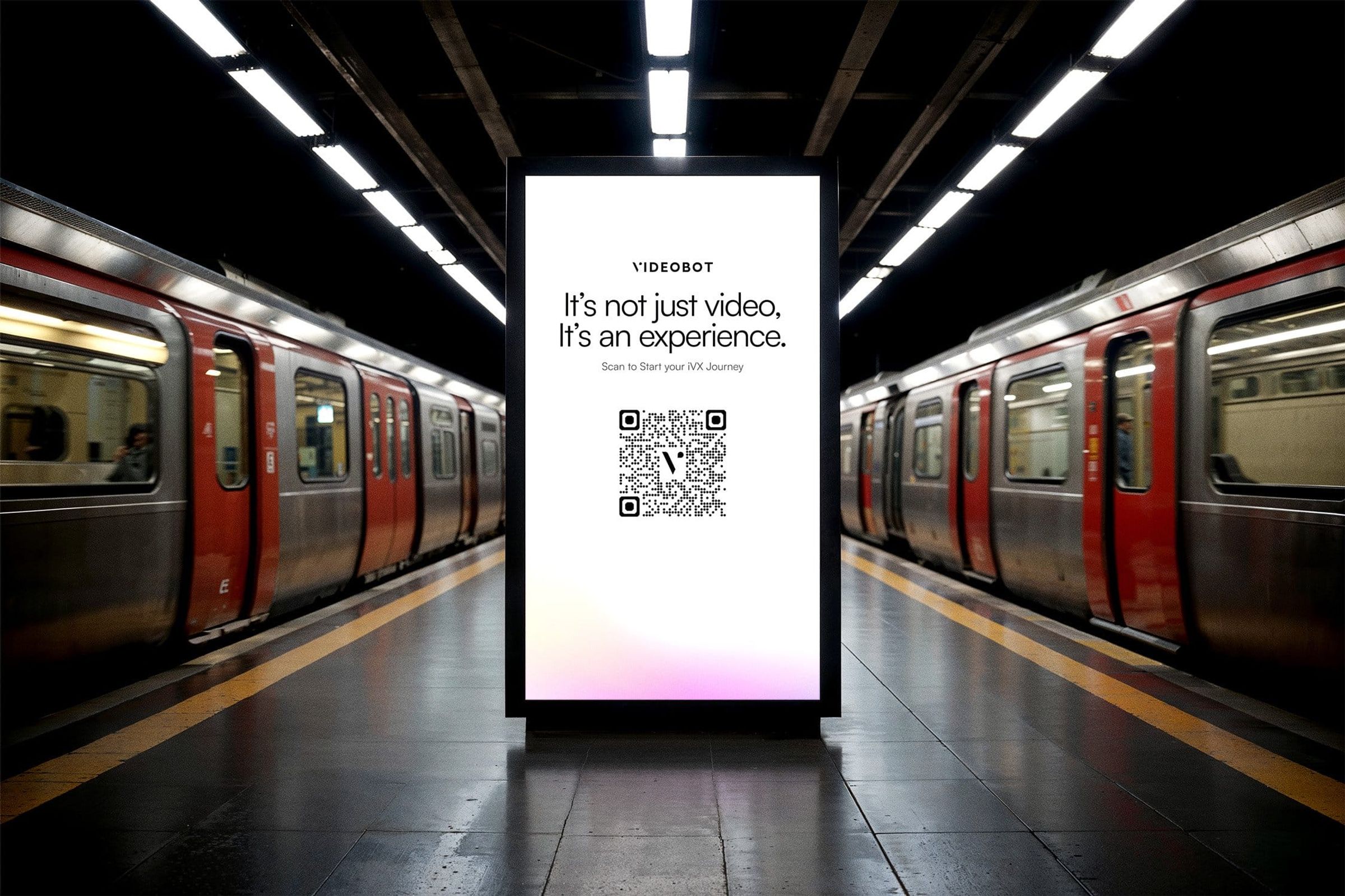 Videobot poster in a metro station