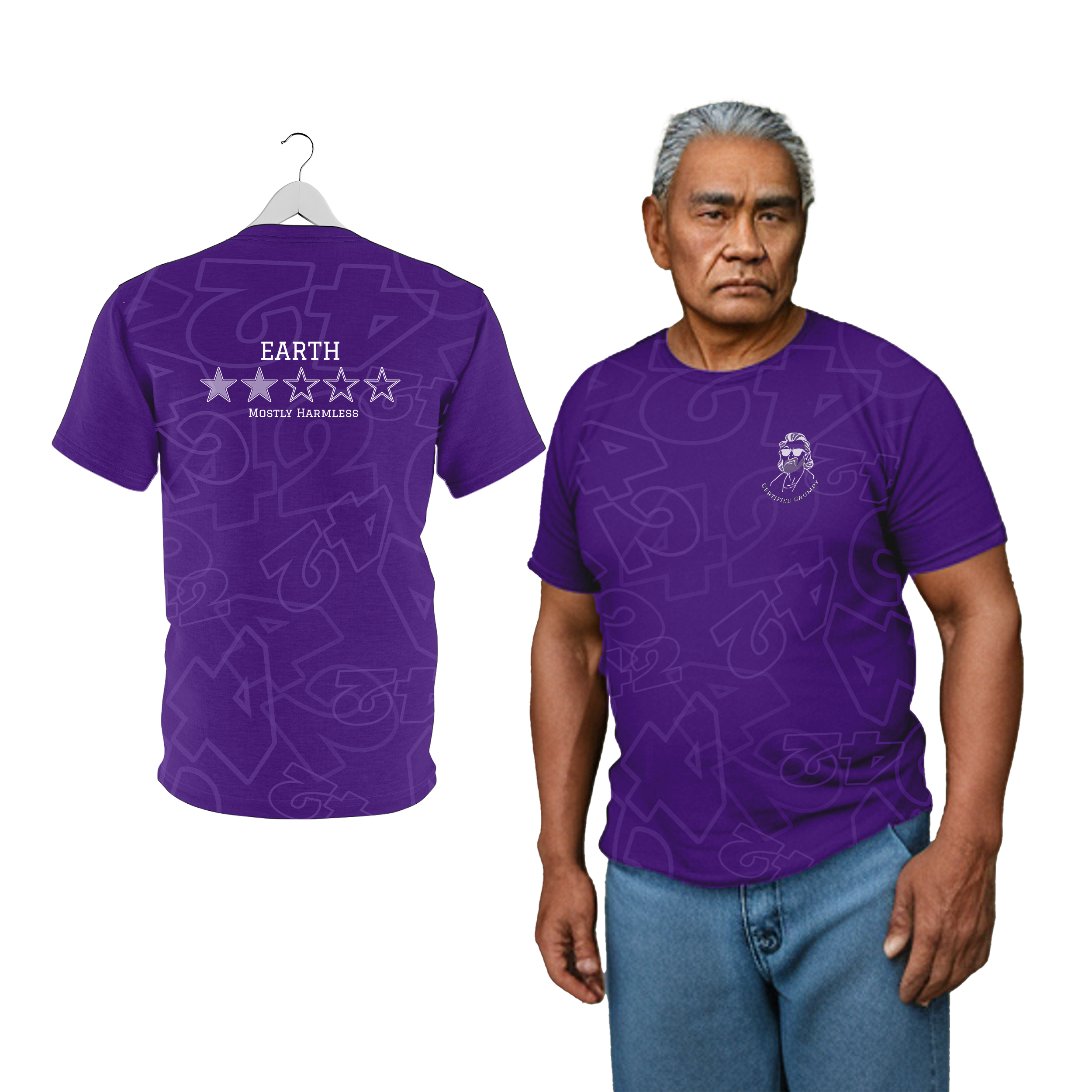 Earth 2 stars AOP T - Purple