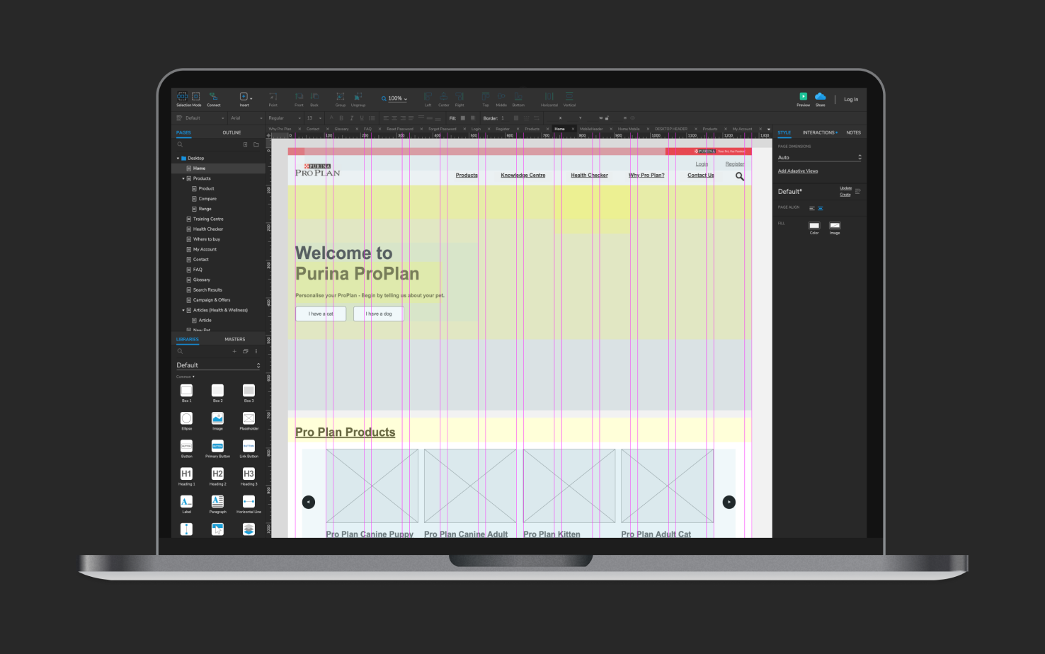 Purina prototype screenshot
