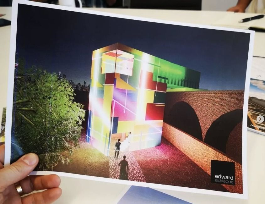 The proposed steps up to the Viaduct is mocked up in 3D