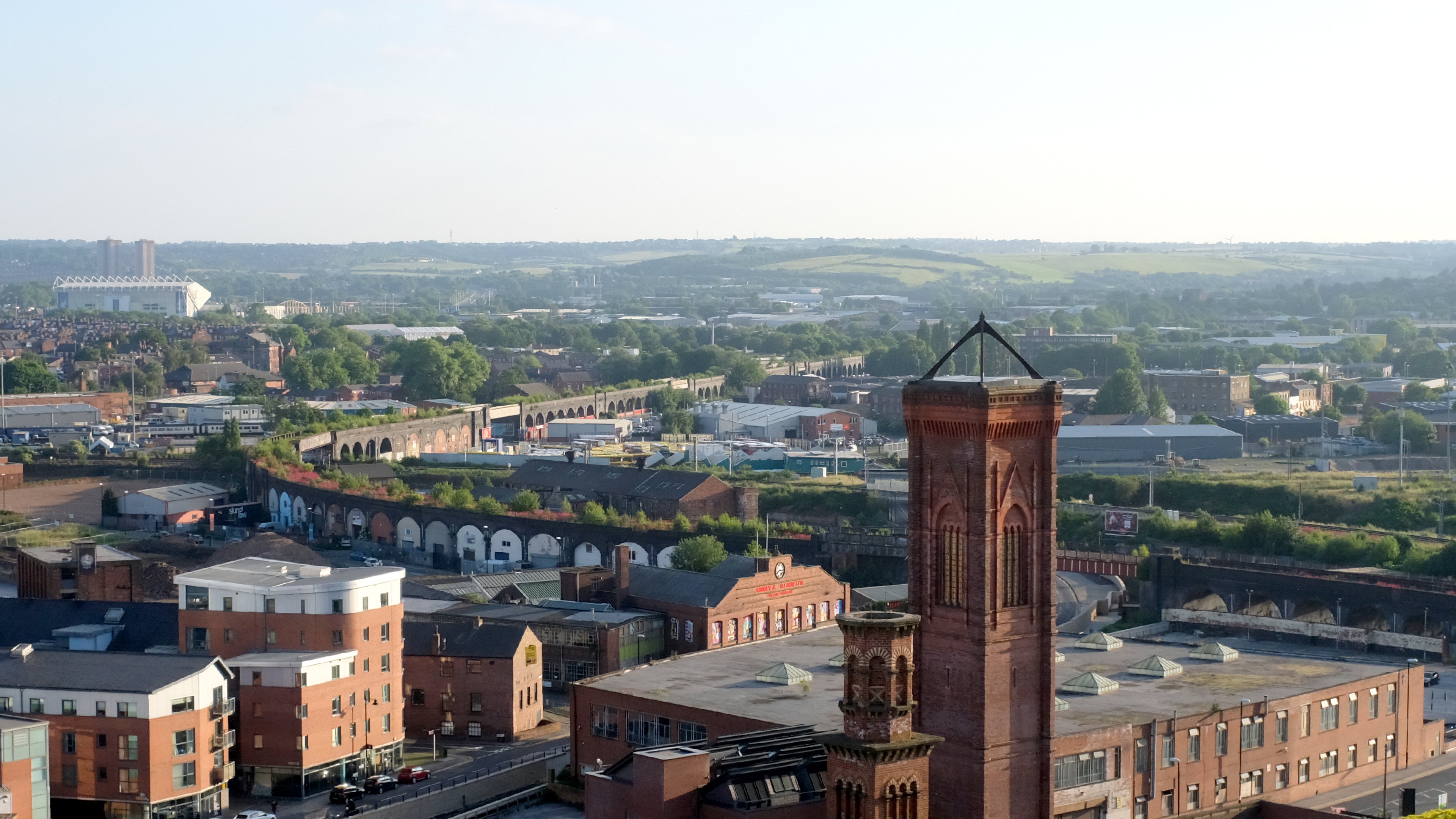 Vantage point of the Viaduct from the station is seen sprawing across the cities highline