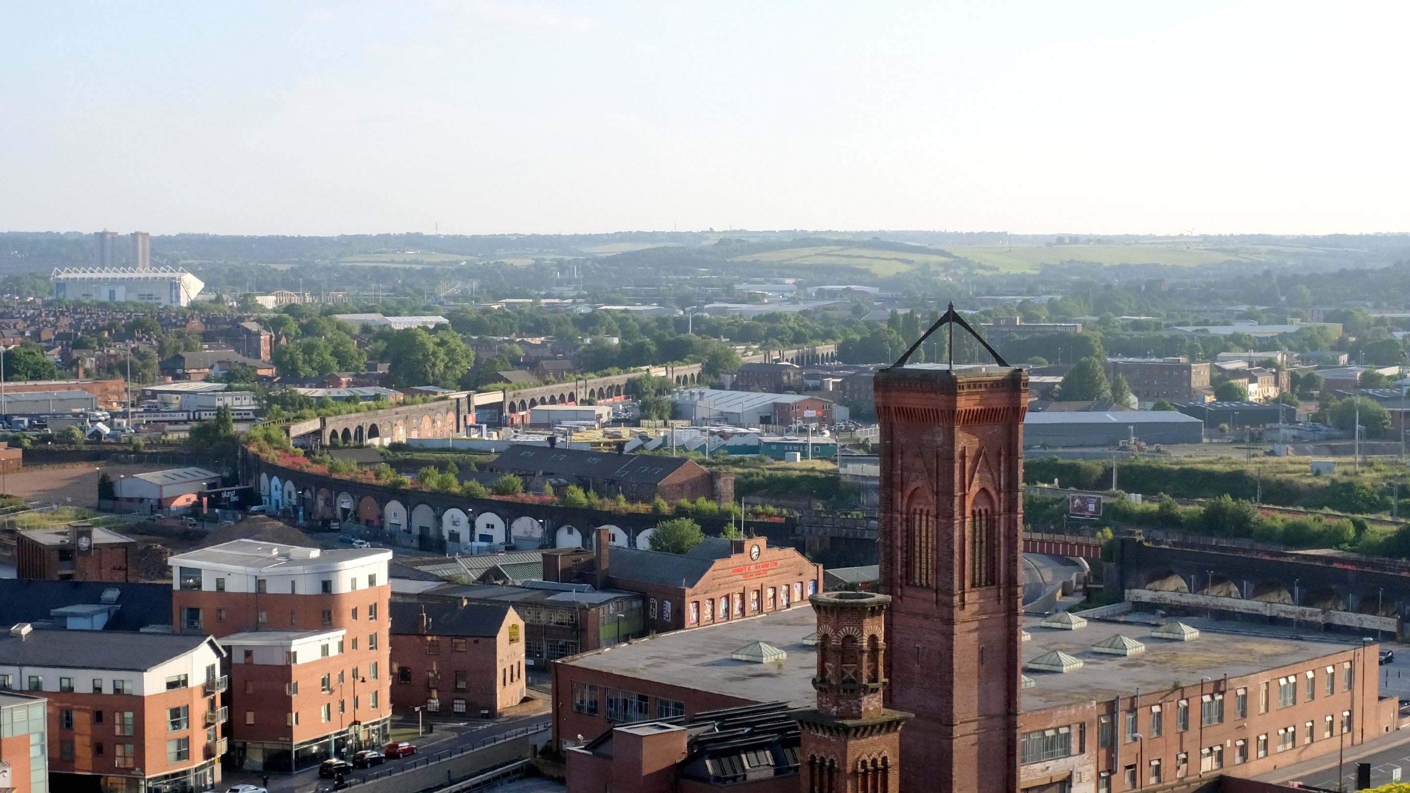 Vantage point of the Viaduct from the station is seen sprawing across the cities highline