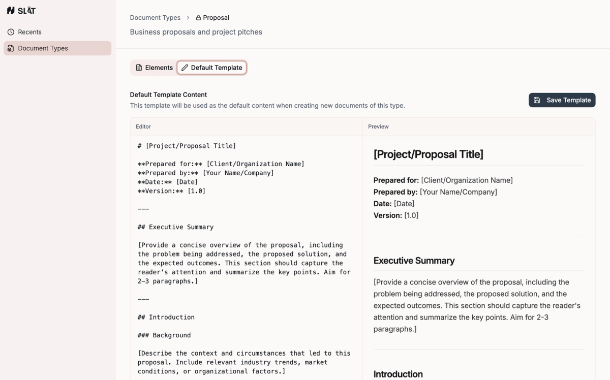 Document Type Template