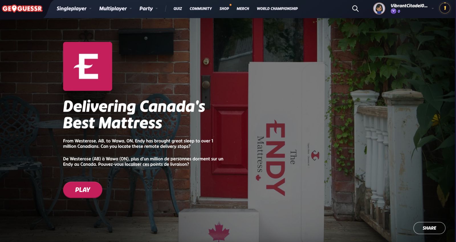 Endy Knows Where Canada Sleeps. Can You Guess?