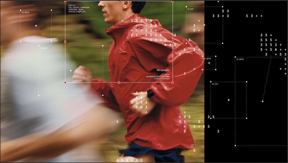 Digital marketing composite showing a runner with data overlay illustrating analytics insights.