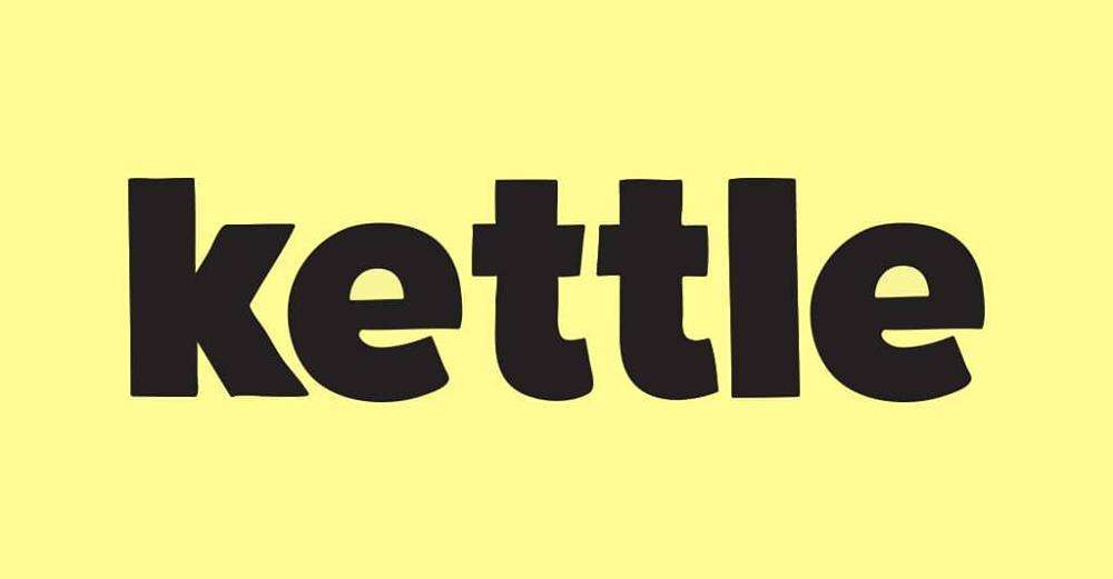Logo for Kettle on a yellow background.