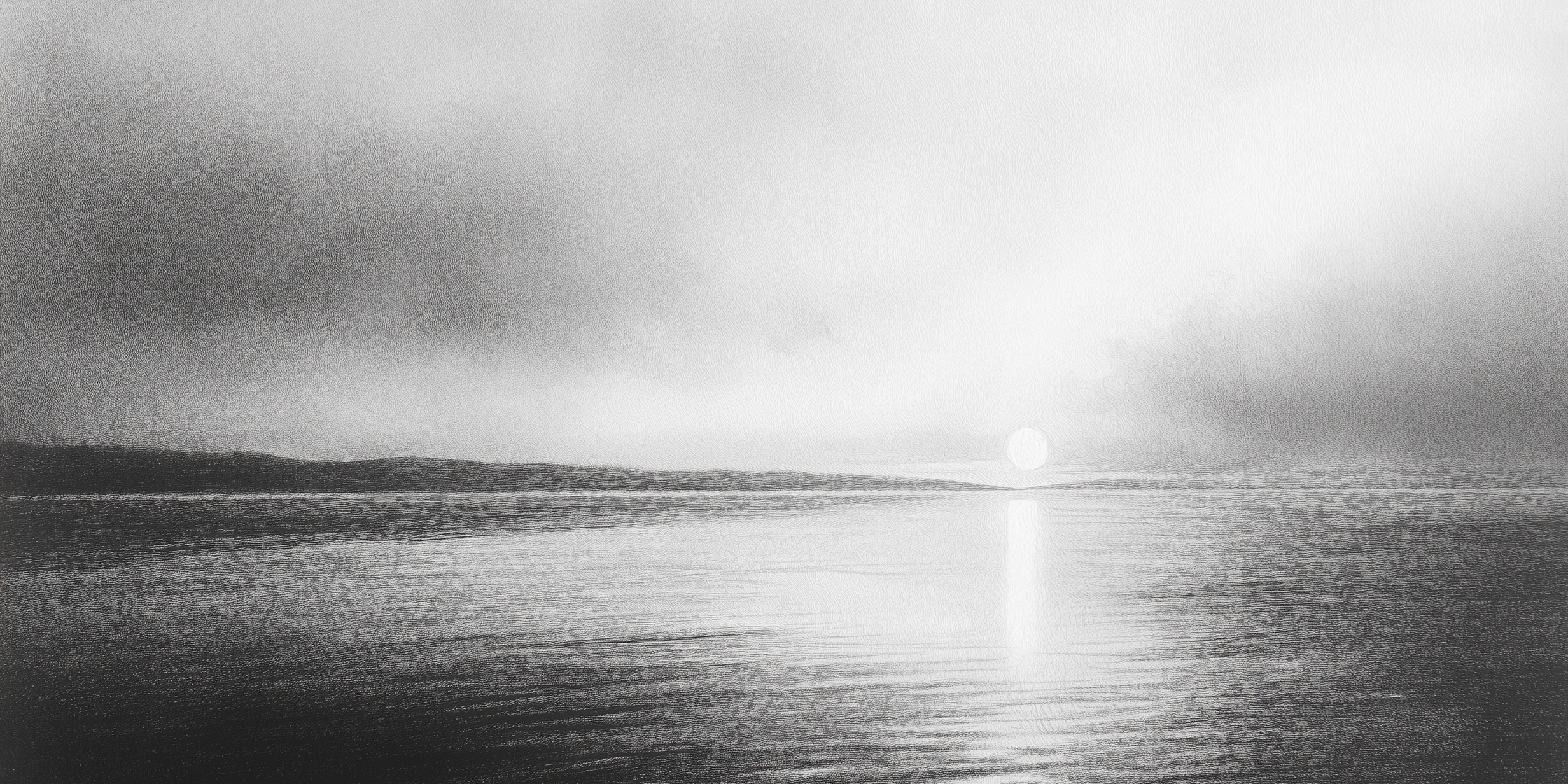 seascape graphite drawing