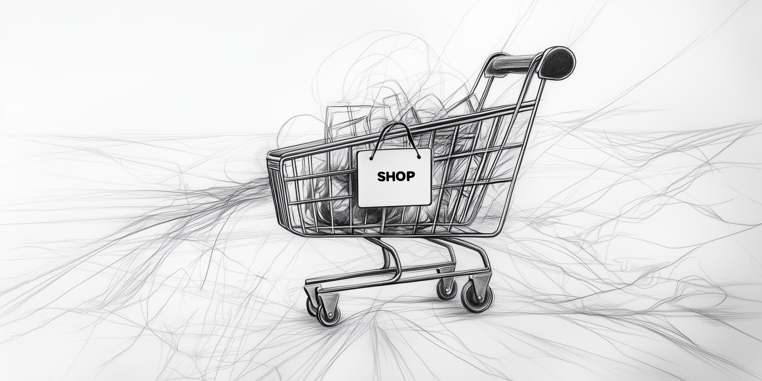 drawing of a shopping cart