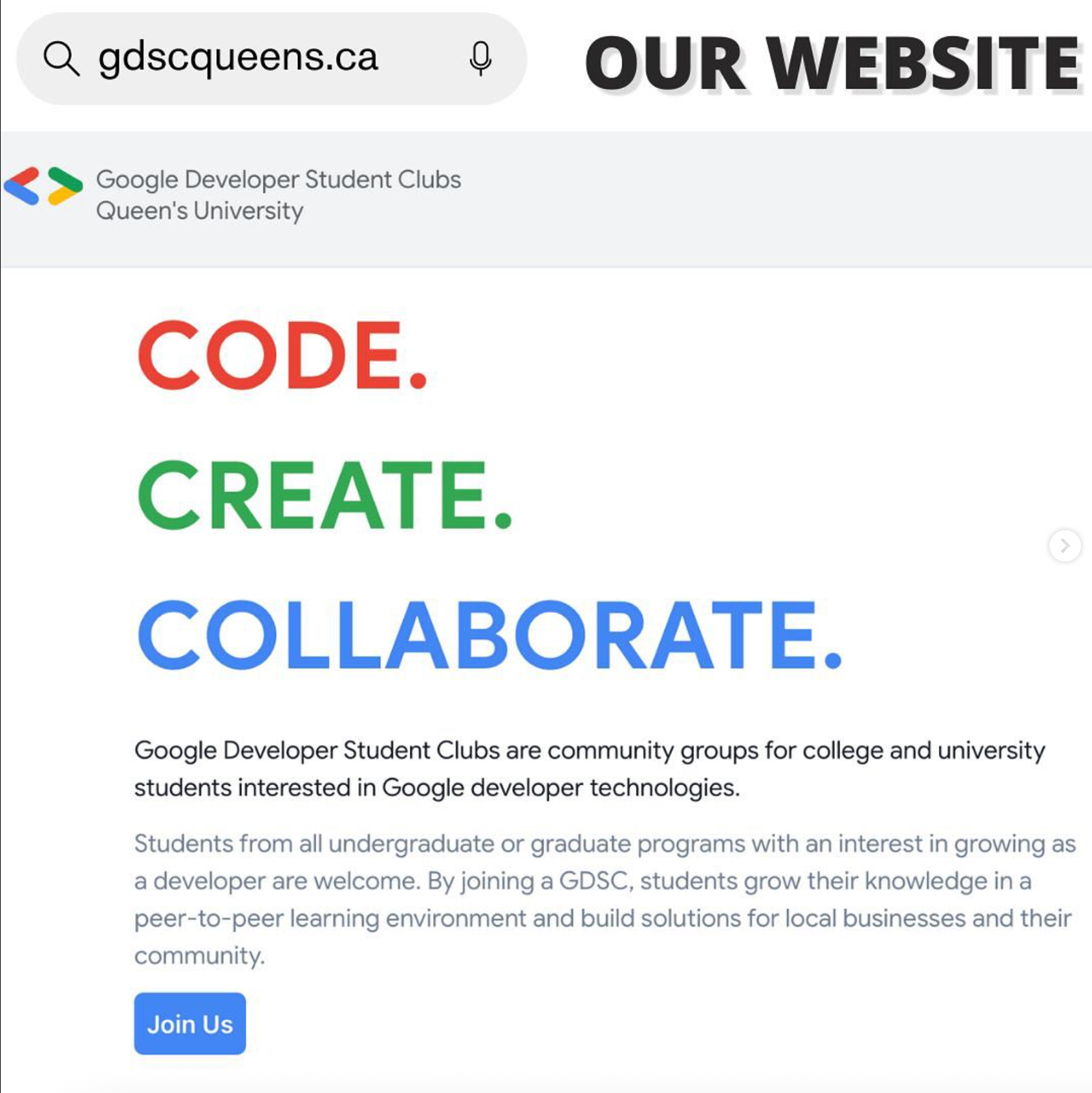 GDSC Queen's homepage