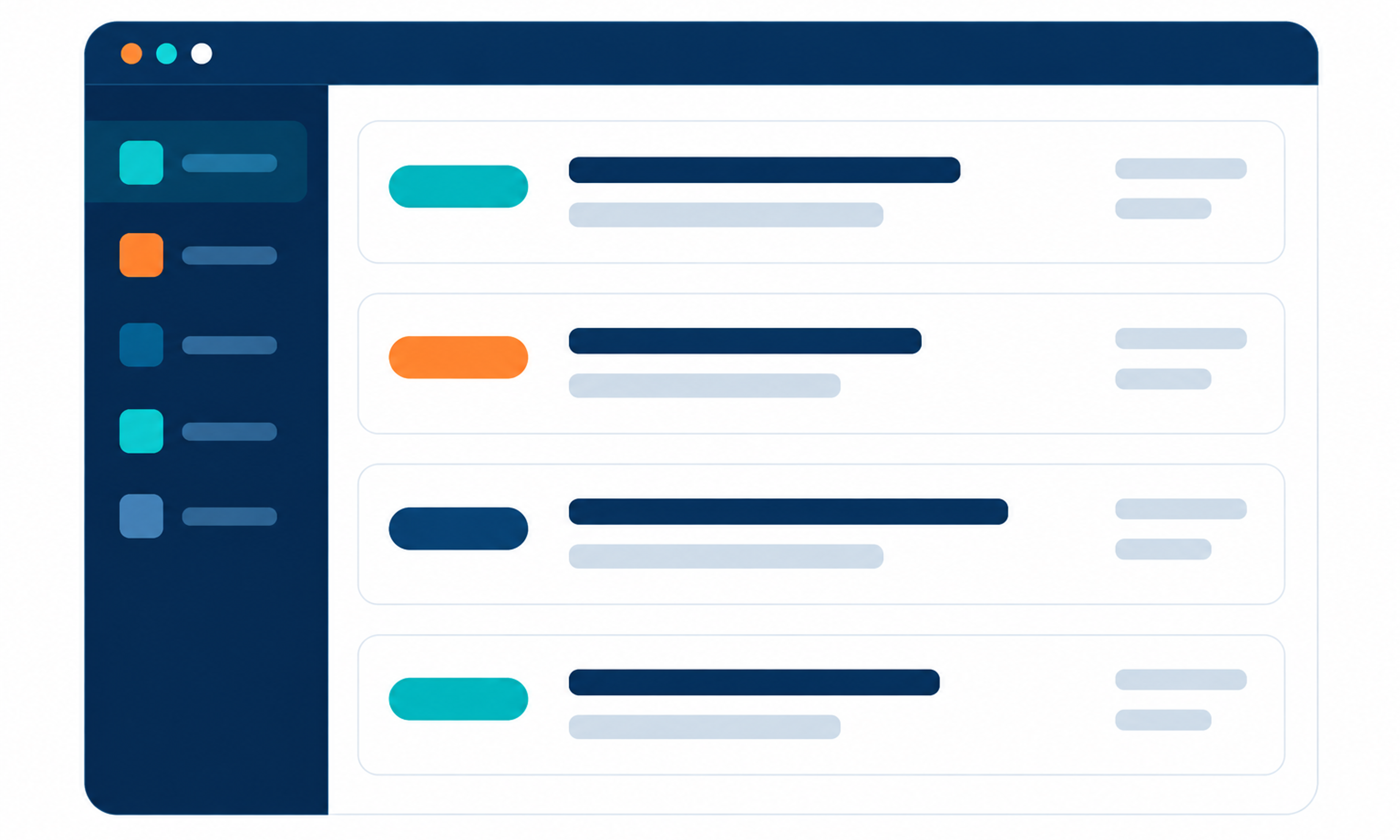 A work order list in Concoct showing Low, Medium, and High priority badges on open jobs.
