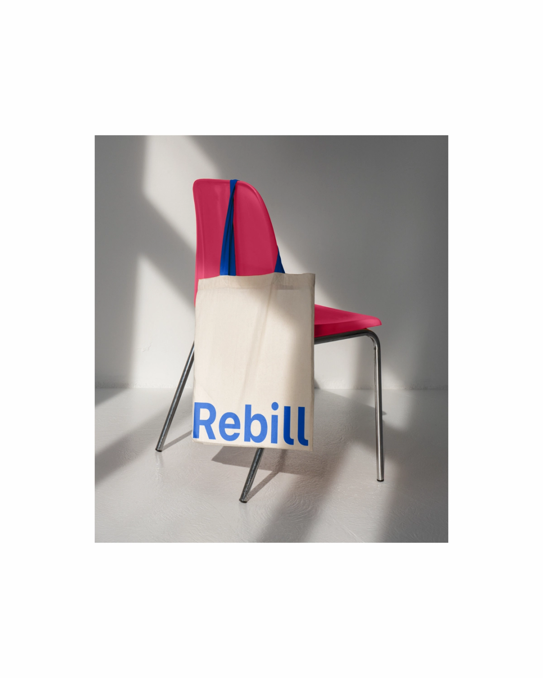 Rebill symbol construction grid showing the precise geometry and proportions of the blue payments icon, part of the scalable visual identity Kundo Studio created to position Rebill as Stripe-grade payments infrastructure for Latin America.