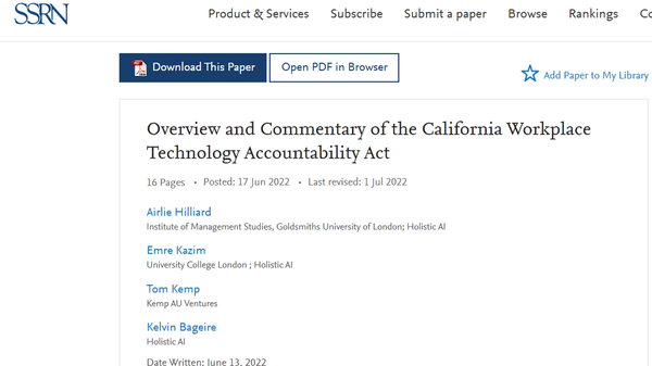 Screenshot of the pre-print on SSRN