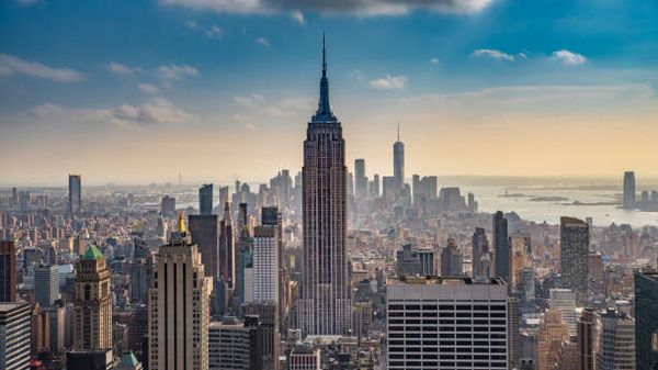 New York City skyline with Empire State Building in focus