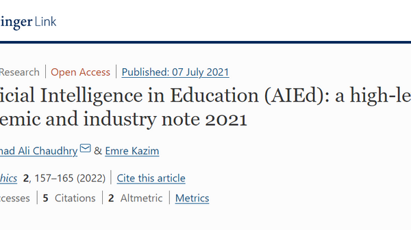 Screenshot of the article published in AI and Ethics