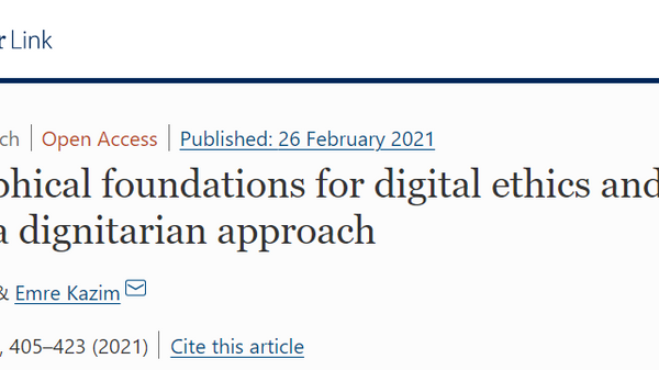 Screenshot of the article published in AI and Ethics