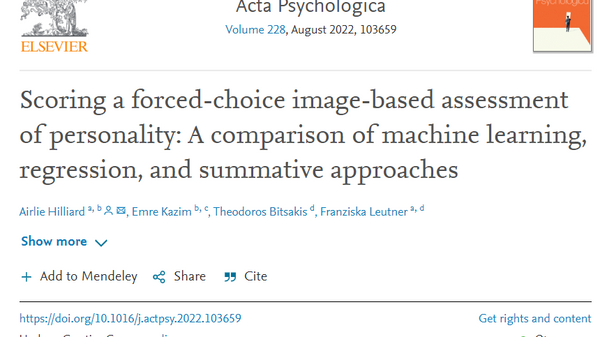 Screenshot of the article published in Acta Pscyhologica