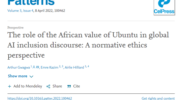 Screenshot of the article published in Patterns