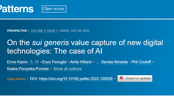 Screenshot of the article published in Patterns
