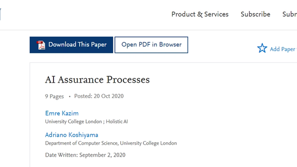 Screenshot of article on SSRN