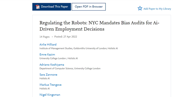 Screenshot of the pre-print on SSRN