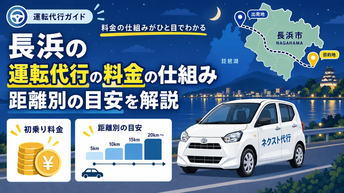 長浜の運転代行の料金の仕組みと距離別の目安を解説