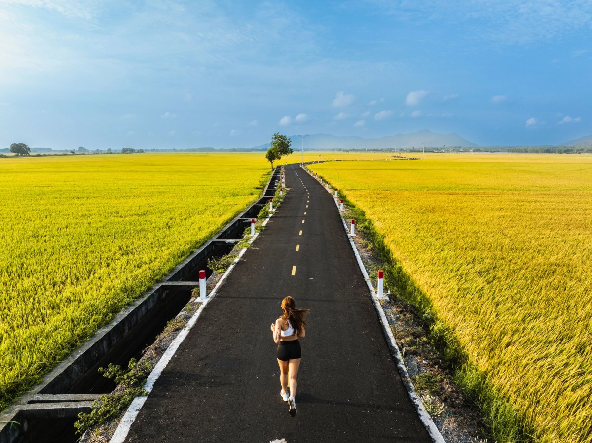 Woman on a long run 