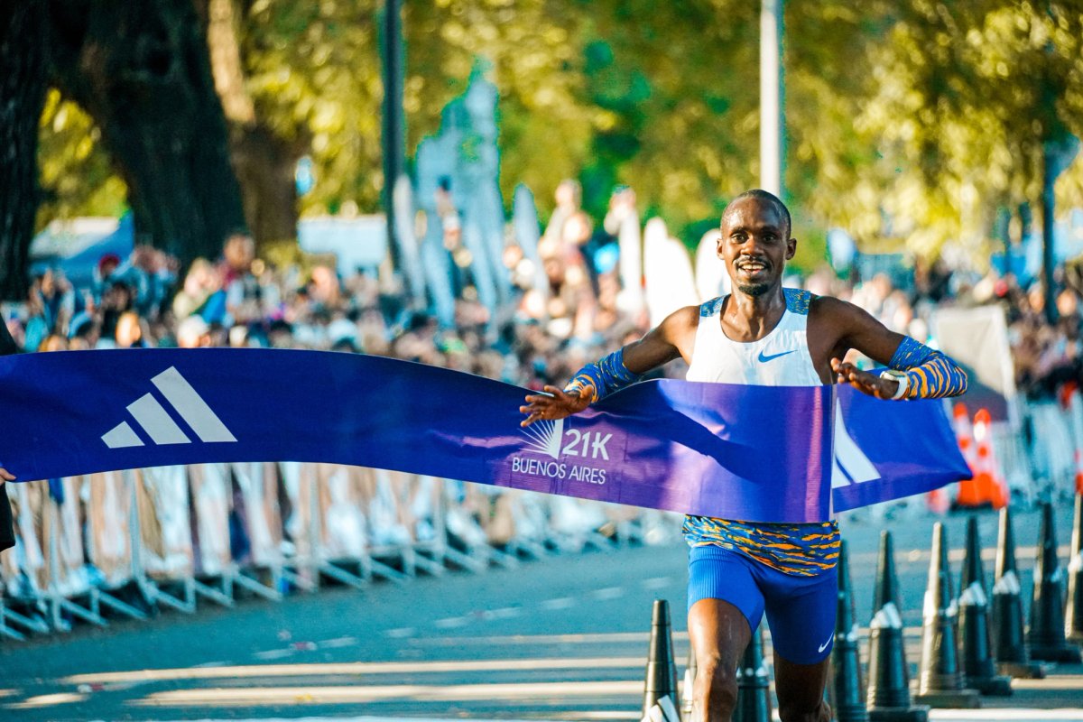Man finishing half marathon