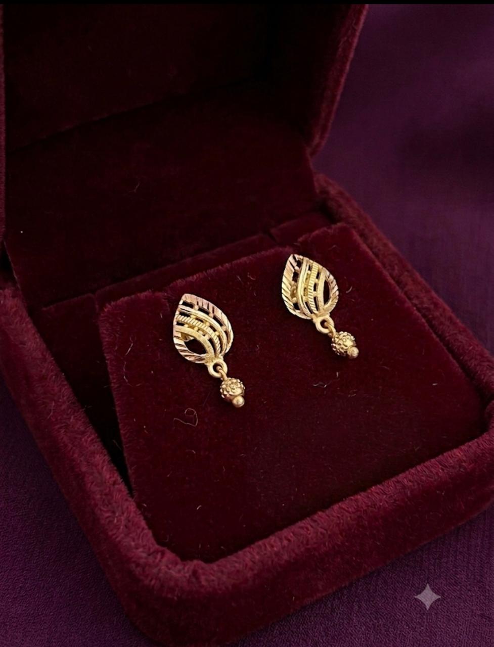 Gold-Plated Design Drop Earrings