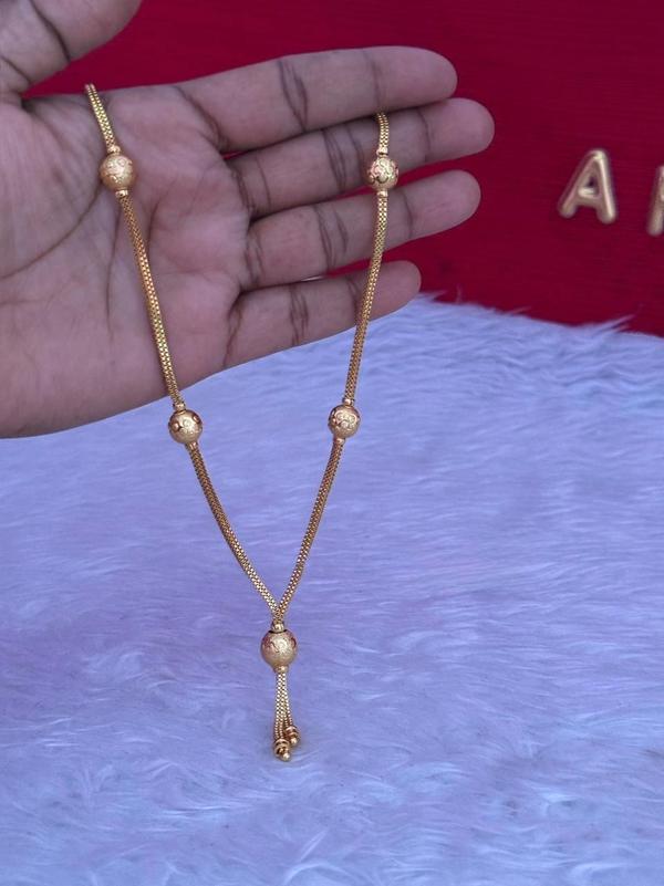 Elegant Gold Finish Ball Beads short Chain