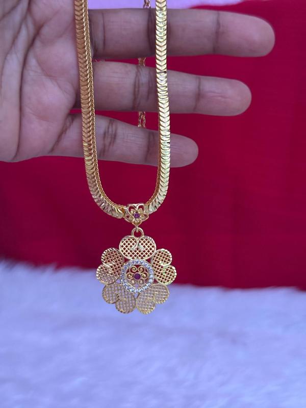 Floral Pendant Gold necklace 
