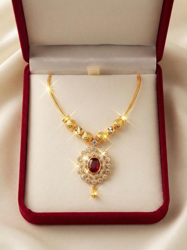 Royal Elegance Oval premium Stone Necklace