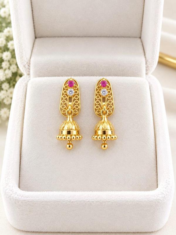 RUBY& WHITE Floral Drop Earrings