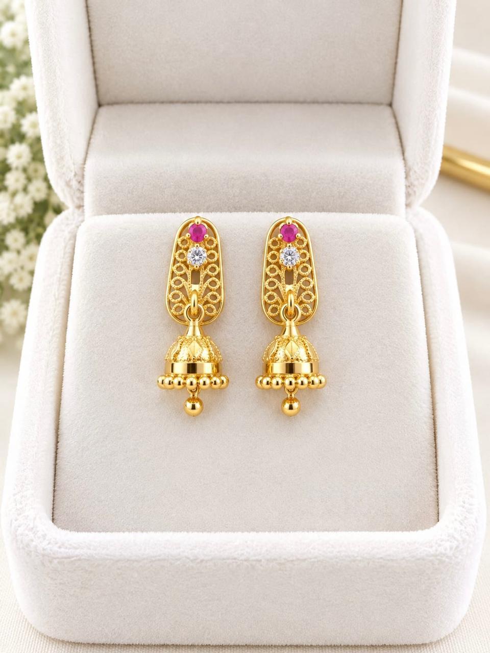 RUBY& WHITE Floral Drop Earrings