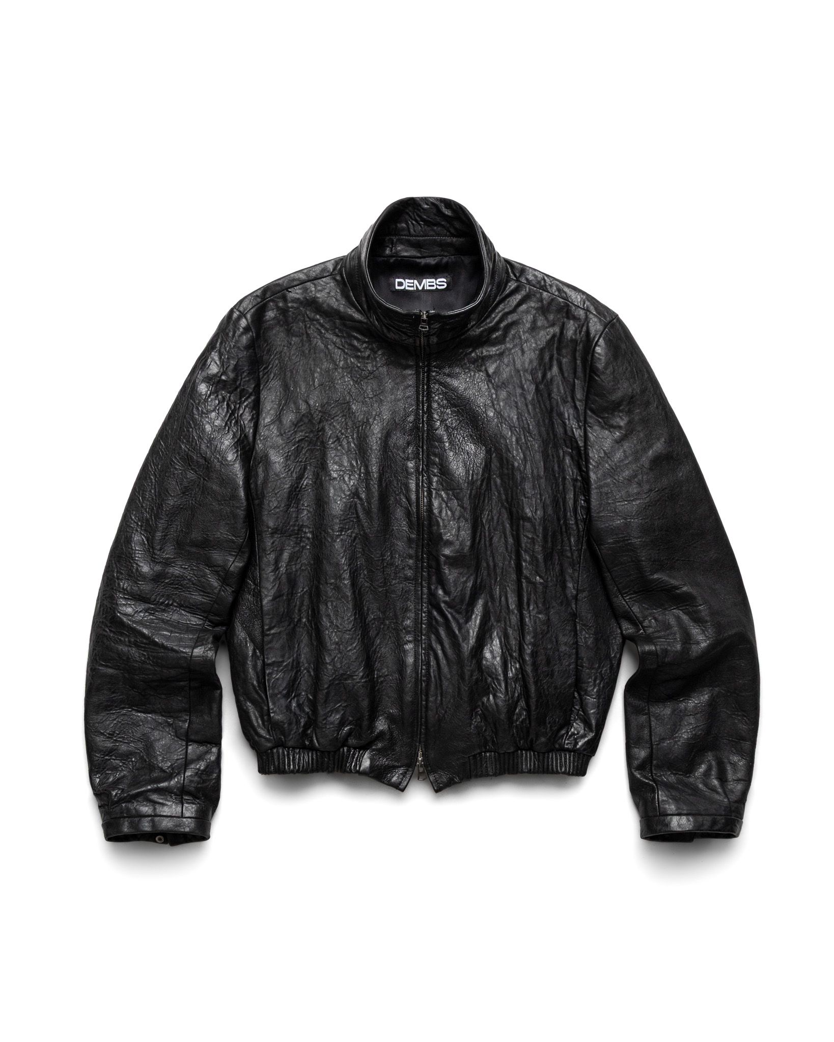 Distressed lambskin moto jacket