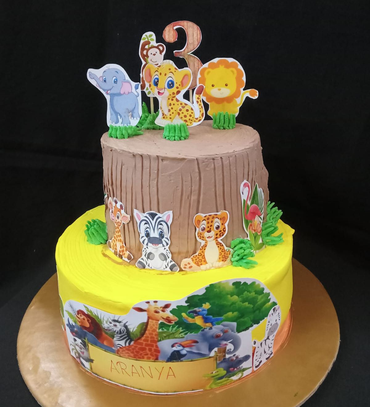 Jungle Theme Egg less Cake