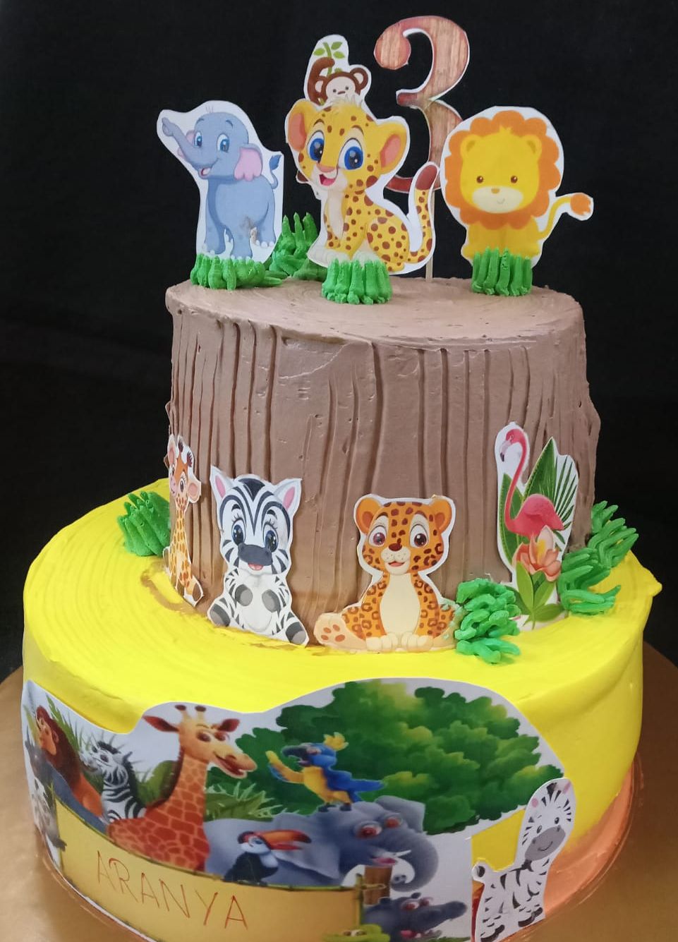 Jungle Theme Egg less Cake