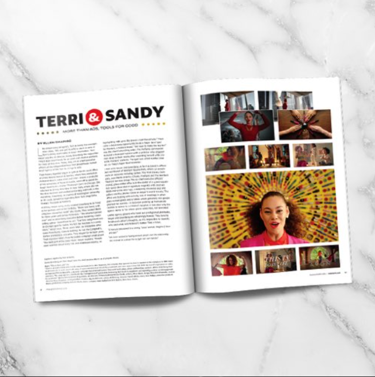 Magazine feature highlighting Terri & Sandy and their creative advertising work.