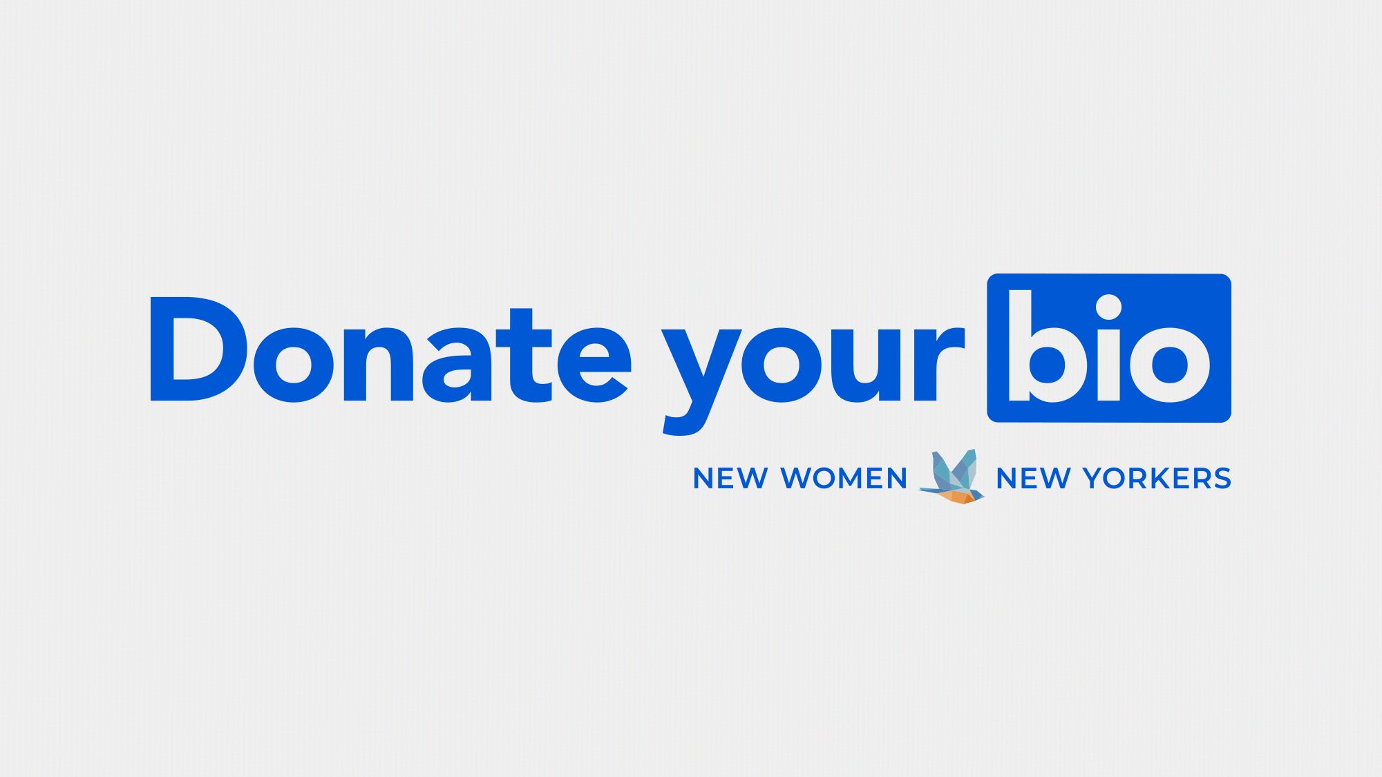 Donate Your Bio logo for New Women New Yorkers, supporting the careers of immigrant women.
