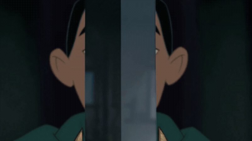 Disney Princess Mulan drawing her sword alongside a young girl performing karate.