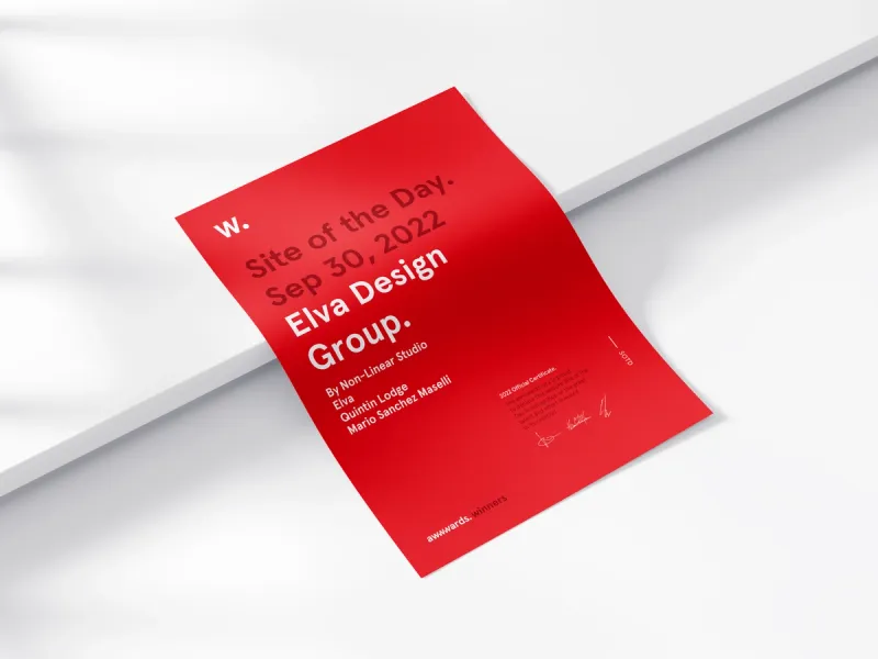 Elva design Group Site of the Day Awwwards