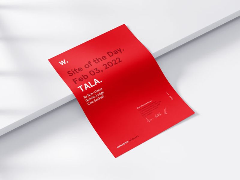 Tala Site of the Day Awwwards