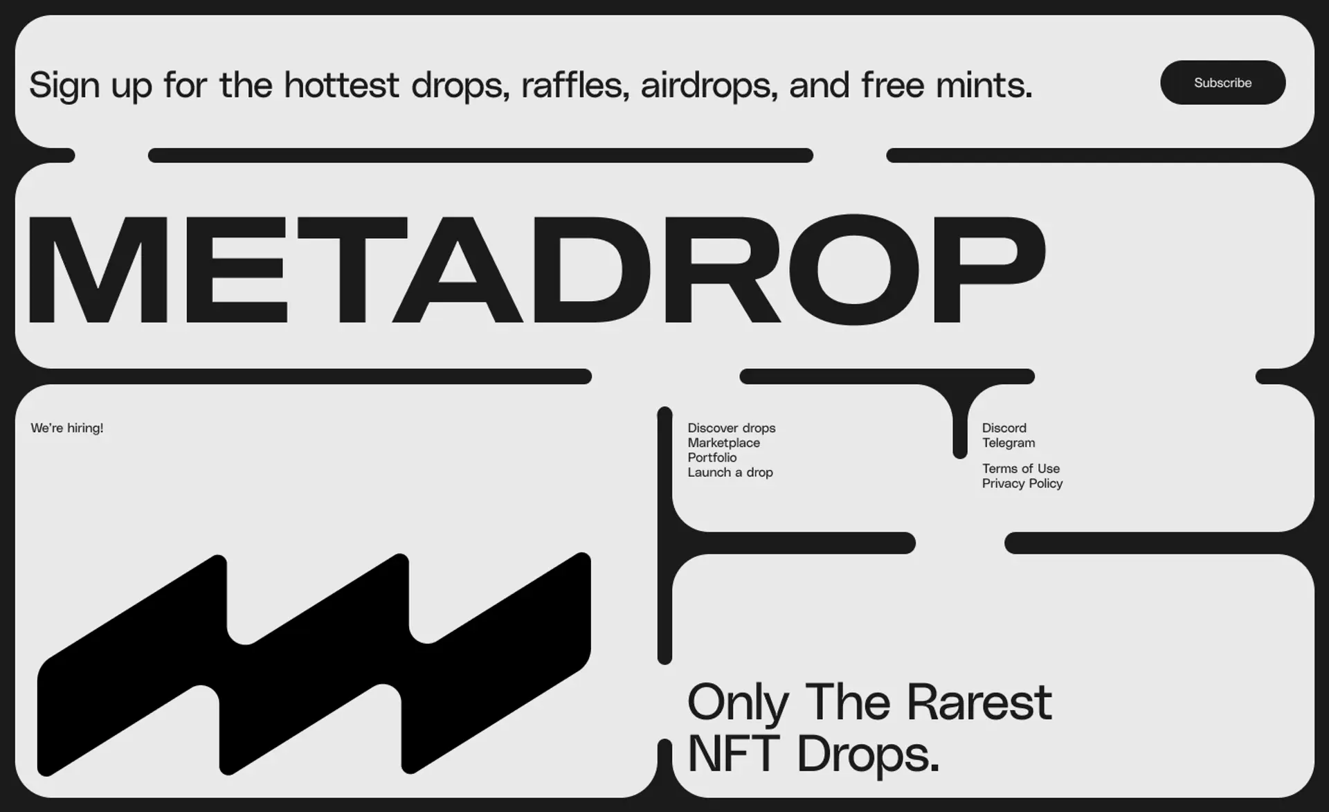 MetaDrop Footer by Non-Linear Studio